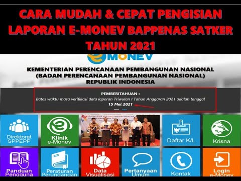 Cara Cepat mengisi laporan E Monev Bappenas Satker Tahun 2021