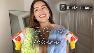 4K Transparent Floral Print Try-On Haul Thicky Tatiana