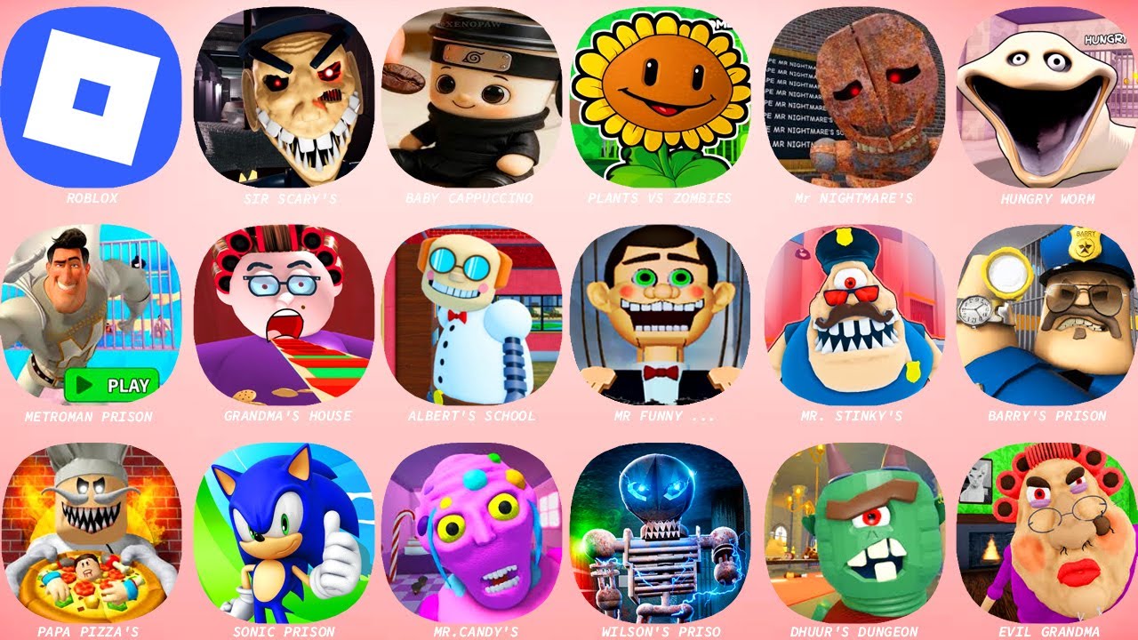 ROBLOX HARD MODE:PLANTS VS ZOMBIES' PRISON,BABY CAPPUCCINO,ALBERT'S SCHOOL,MR FUNNY TOYSHOP...