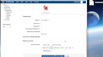 setting up restricted document downloads in Moodle