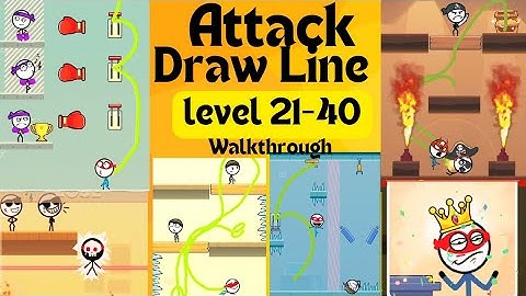 Playing Attack Draw Line (level 21-40) #gaming #weegoon #attackdrawline #stickman #walkthrough