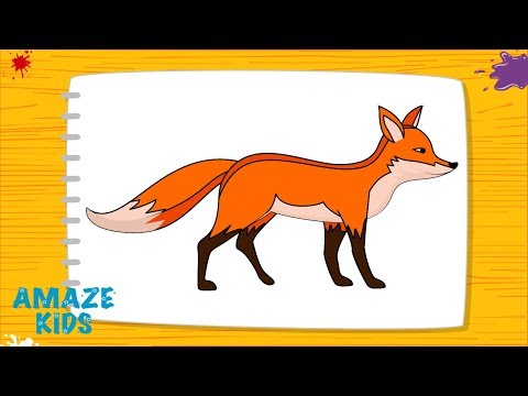 Как Нарисовать Животных Лису для Детей. Простые Рисунки Своими Руками.Уроки Рисования для Начинающих