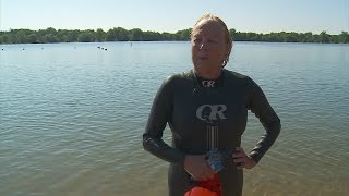 Woman Swims Across Lake To Raise Money For Cancer Research