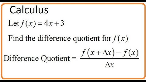 Calculus (video 014): Finding difference quotient [f(x + Δx) - f(x)] /Δx  (part 1)