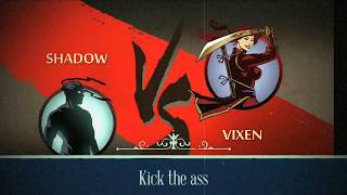 Shadow Fight 2 ||Vixen🦹VS shadow🤺|| Challange - kick the ass (kick only)| Slow-Mo fight
