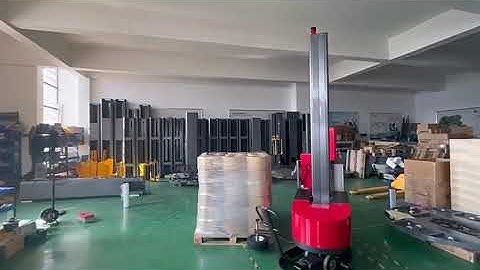 Automatic robot stretch film pallet wrapping machine