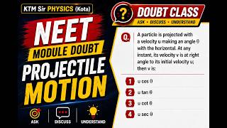 #doubt A particle is projected with a velocity u making an angle θ #NEET #physics #ktmsir #kota