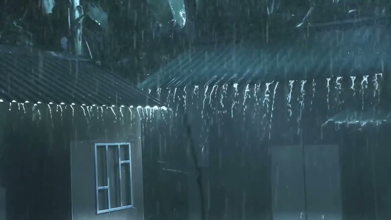 Natural Night Rain on Roof | Sleep Better Fast | Soothing Rain Ambience