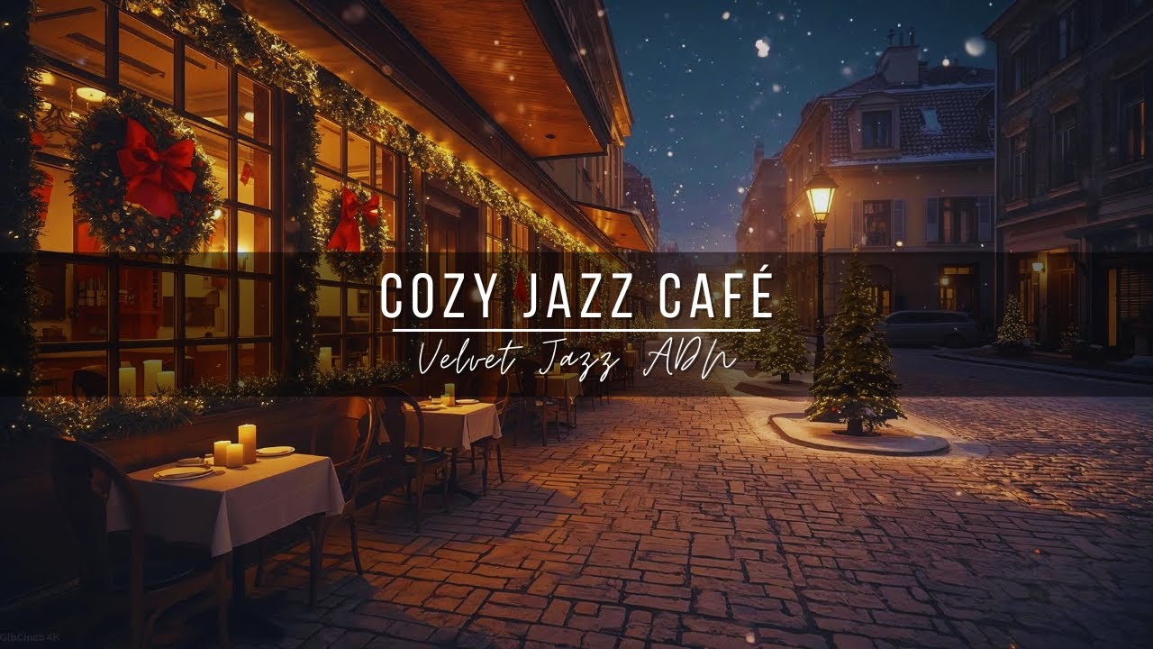 Cozy Jazz Café Night ☕ Warm European Street Ambience for Relax & Focus