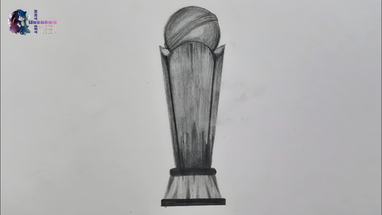 ICC [ Champion Trophy ] 2025 🏆Trophy Drawing Tutorial Step by Step