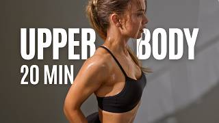 20 MIN UPPER BODY With Weights  - Back, Arms, Shoulders, ABS & Chest Workout with Dumbbells - Day 4