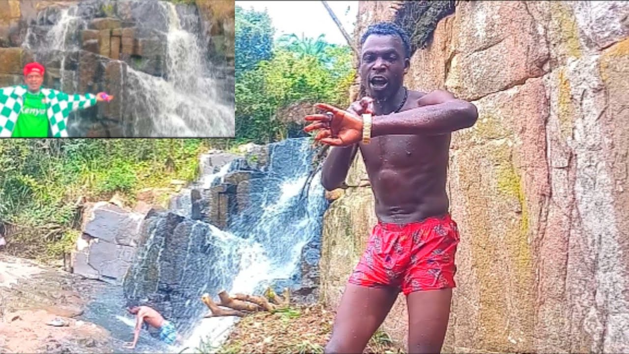 With my friend in cool water fall 😎 