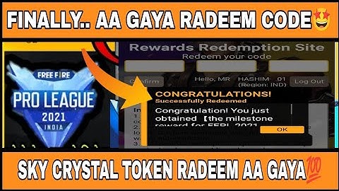 FFPL REDEEM CODE IN VIDEO 🤩 | HOW TO GET SKY CRYSTAL TOKEN RADEEM CODE | 500K LIVE WATCHING REWARD