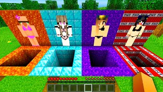 I found a GIRL TUNNEL in UNDERGROUND HOUSE in Minecraft ! What's INSIDE the SECRET TUNNELS ?