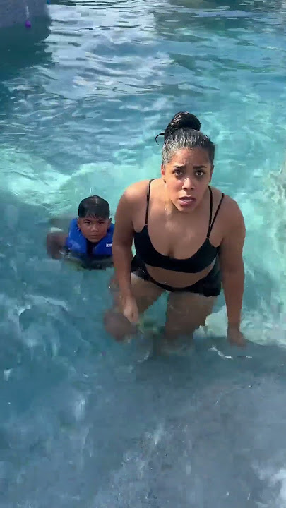 Dad catches mom and son on giant water slide #shorts