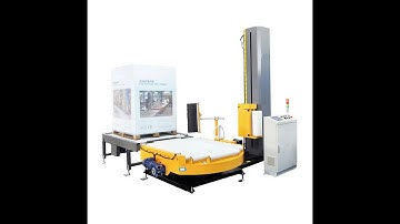 In-line Automatic Pallet Stretch Wrapping Machine with Roller Conveyor video youtube