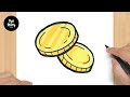 #718 How to Draw a Coins - Easy Drawing Tutorial