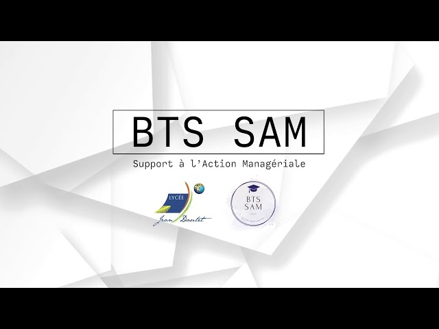 Présentation du BTS SAM (Support à l'Action Managériale)