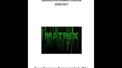 Praktikum Paket Komputasi Prodi Matematika UAD | Vektor dan Matriks pada MATLAB