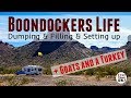 Slice of RV Boondocking Life -  Dump/Fill and Setting Up Camp + Goats and a Turkey