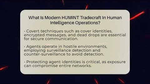 What Is Modern HUMINT Tradecraft In Human Intelligence Operations? - Tactical Warfare Experts