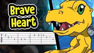 Video thumbnail of "Digimon - Brave Heart 【Tab】|➤ GUITAR TUTORIAL"