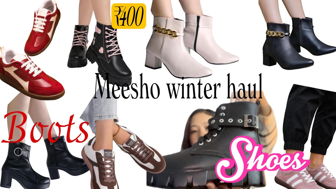 Meesho winter finds 🛍️Boots 👢shoes 🎀starting ₹400💰Best finds 🌸🛍️🎀