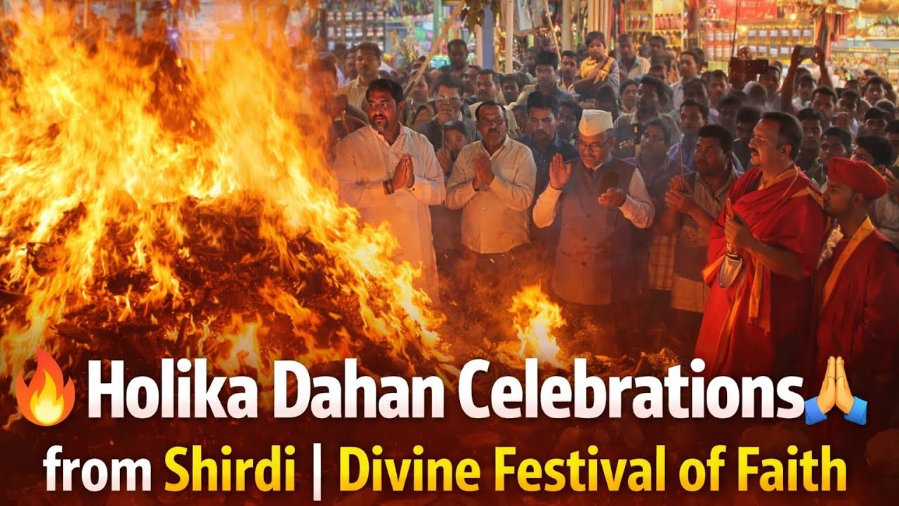 Holika Dahan Celebrations from Shirdi |Divine Festival of Faith #aaosaibijlee #saibaba #holi 