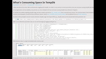 What’s Consuming Space In TempDb
