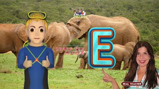 LEARN THE LETTER E |ELEPHANTS|WITH SCUBA JACK|LINKS FOR CRAFT BELOW