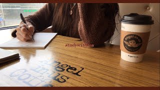 Study with me at cafe | 엔제리너스에서 같이 공부해요 | 오후에 카페 | with coffee | study asmr | real time, cafe asmr