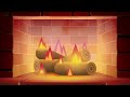 Puto studio  cartoon fireplace  1 hour  christmas ambience  animation