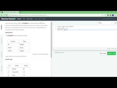 Hackerrank SQL solutions
