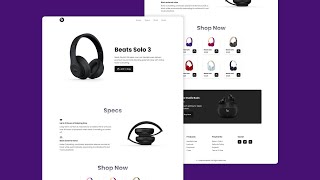 Responsive Headphone Website Design Using HTML CSS & JavaScript 🎧 - Headphone Landing Page Design