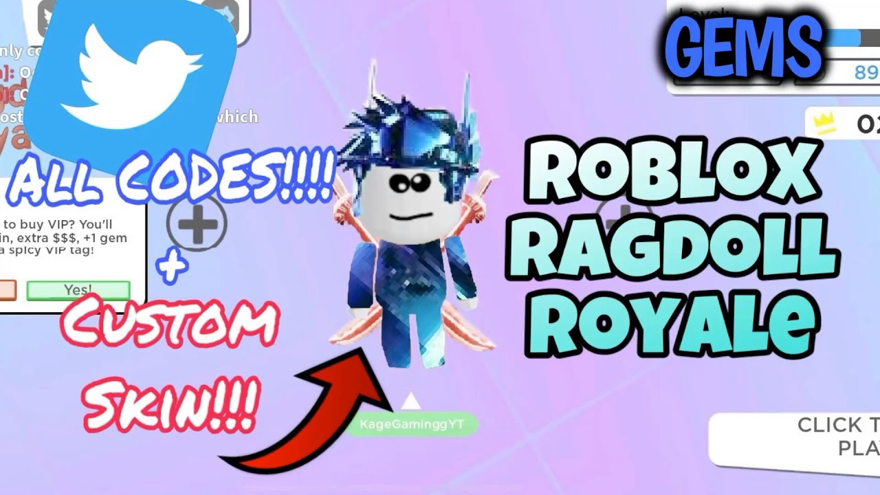 ALL *WORKING* CODES IN RAGDOLL ROYALE + CUSTOM SKIN GIVEAWAY [Roblox ...