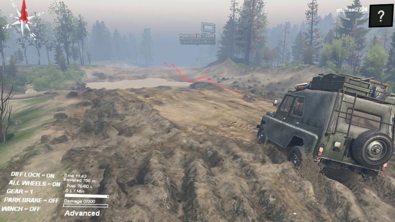 SpinTires-The river Cross