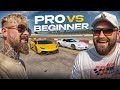 Beginner in a Lambo vs Pro in a Corvette - Autocross Racing