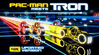 Pac-Man Meets Tron - 4K Updated Version | #pacman3d #tron #animation #arcade