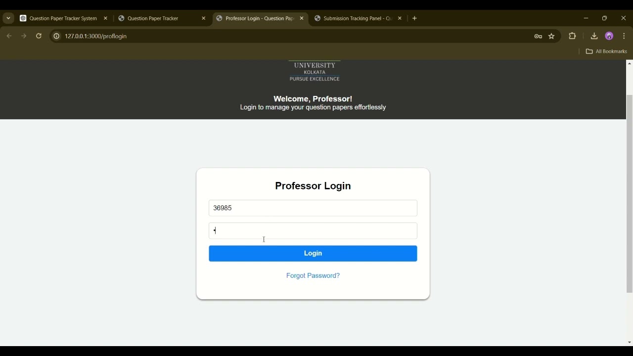Question Paper Tracker Web App (Divya Mitra BCA adamas university)