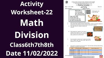 Activity Worksheet 22 Math(English) class 6to8(11/2/22)/activity worksheet class6to8/mathworksheet22