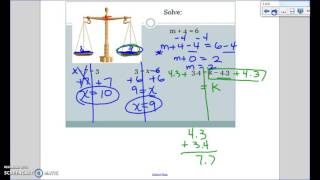Solving One-Step Equations Notes