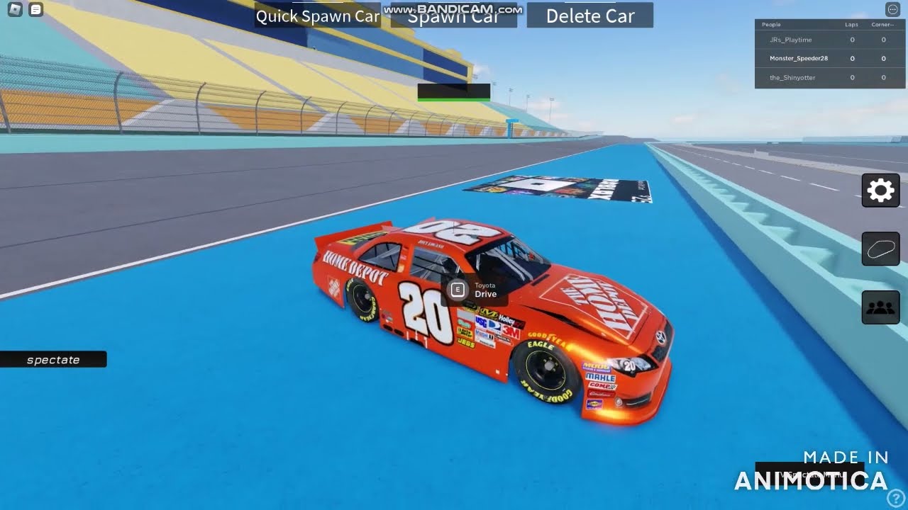 Racing in a public server in Just Daytona on Roblox 