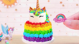🦄 Magical Miniature Rainbow Unicorn Cake Decorating | 1000+ Miniature Ideas Cake By Mini Cakes