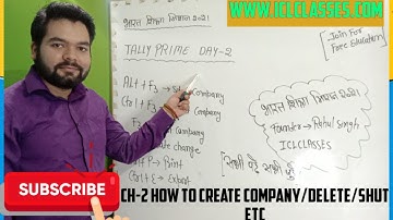 TALLY PRIME - CHAPTER 2 How to create company/Delete/Shut/Backup & Restore ?  भारत शिक्षा मिशन 2021