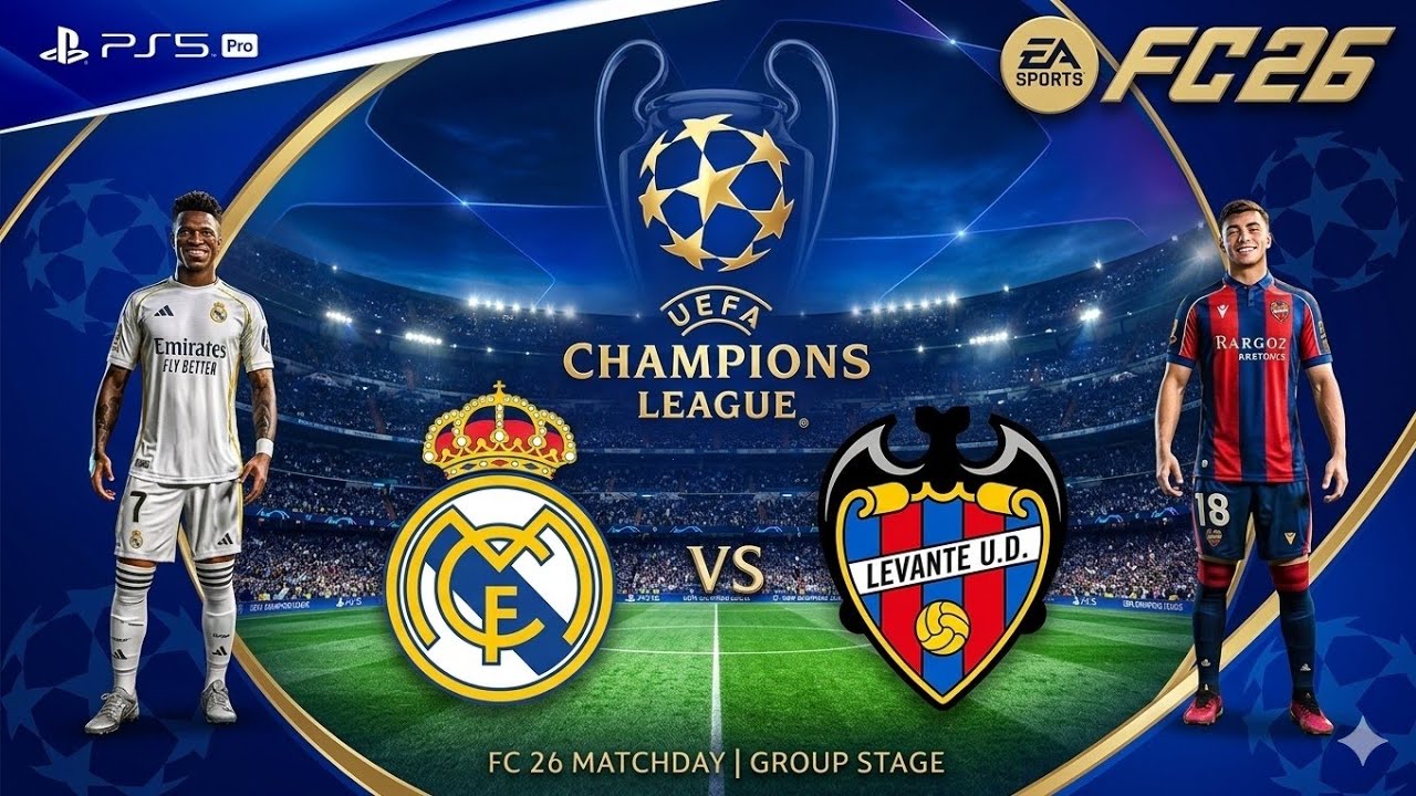 Real Madrid vs Levante UD | UEFA Champions League Group Stage | EA FC 26 PS5 Pro Gameplay