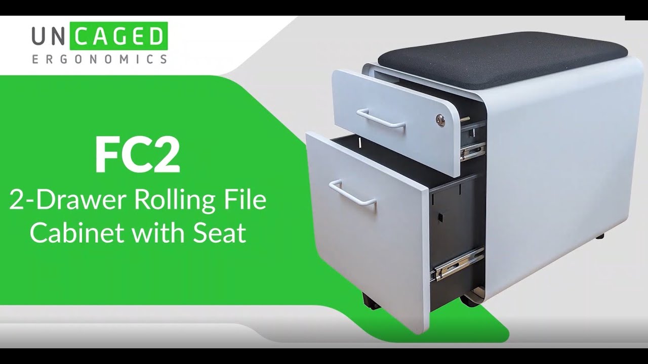 2 Drawer Rolling File Cabinet With Seat Youtube