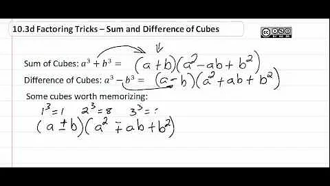 10.3d Factoring Tricks-Sum and Difference of Cubes