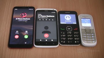 Incoming call & Outgoing call at the Same Time Samsung 1200M+Alcatel+Honor 9s+htc One x custom
