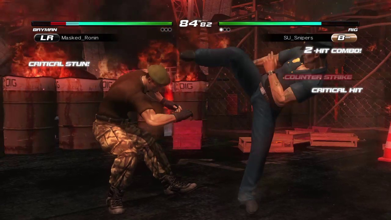 Dead or alive 5 last round SU_Snipers(Rig) VS Masked_Ronin(Bayman)