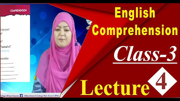 English Comprehension | Class 3 | Unit # 1 |  Page 8 | Lecture 4 | Millat Schools Grw